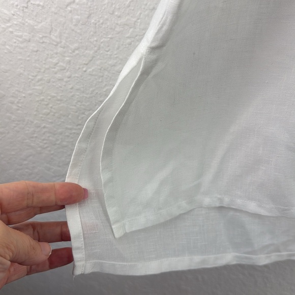 Perfect Eileen Fisher x Garnet Hill Sleepware 100% linen shirt dress - Picture 4 of 6